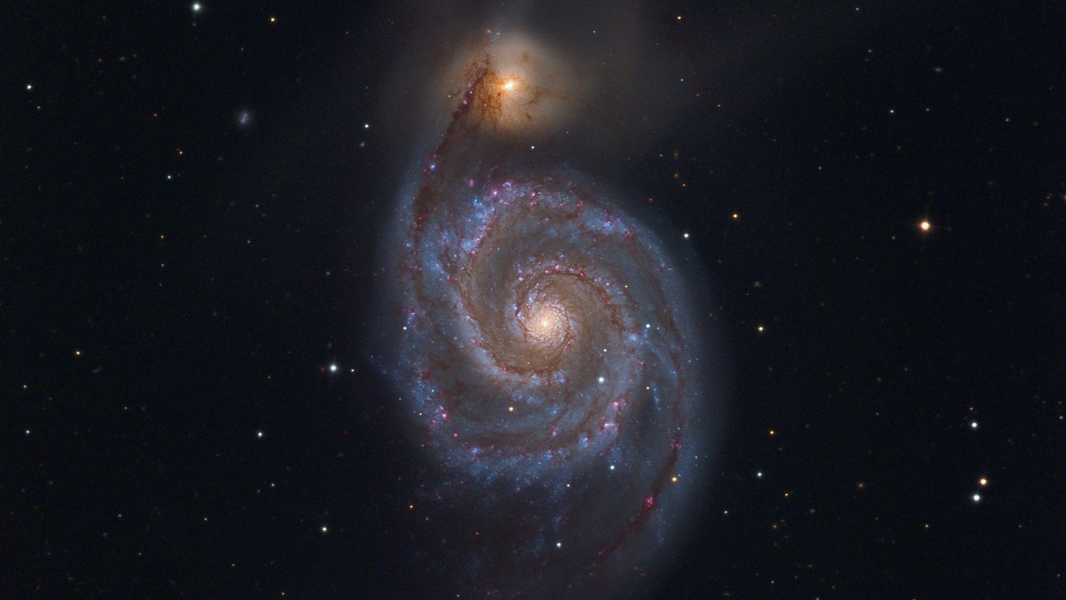 La galaxia M51 en la constelación de los Perros de Caza es una de las más impresionantes de todo el cielo primaveral. Johannes Schedler / CCD Guide