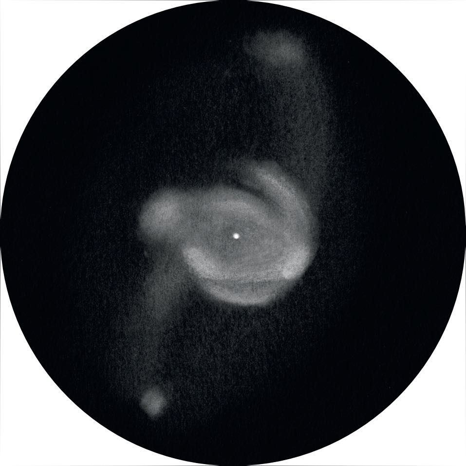 Drawing of NGC 6210 taken with a 66-cm Newtonian telescope at 837 times magnification. Uwe Glahn