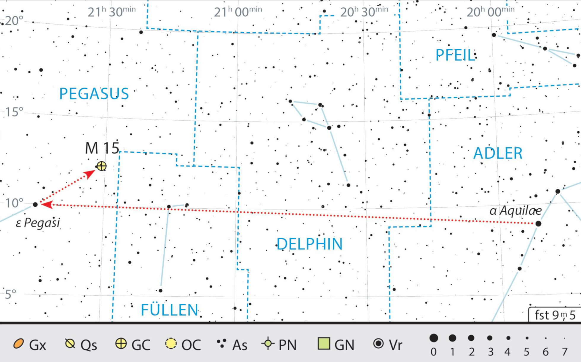 Mappa celeste per M15. J. Scholten