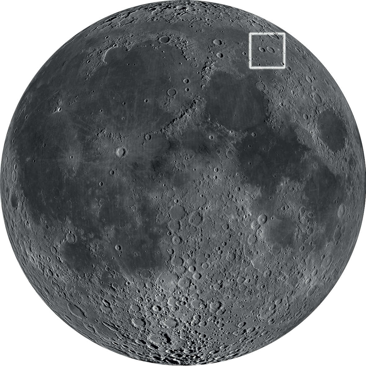 The attractive pair of craters is located in the north-eastern quadrant of the Moon.
NASA/GSFC/Arizona State University