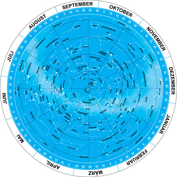 Omegon Mapa estelar Sternkarte 17,5cm / 50°