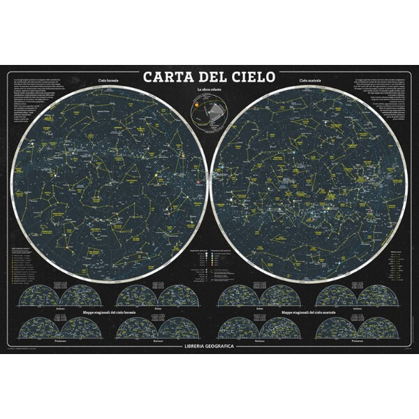 Libreria Geografica Póster Il Cielo - Carta Astronomica