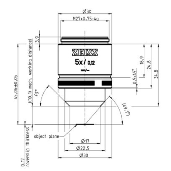 ZEISS Objective A-Plan 5x/0.12 M27