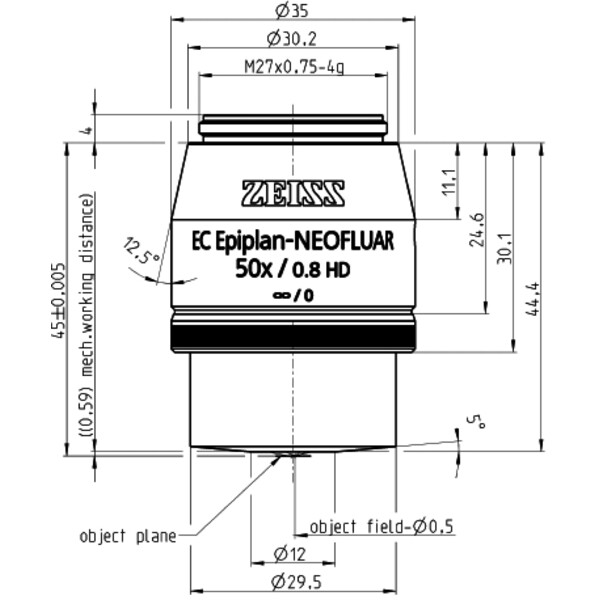 ZEISS Objective Objektiv EC Epiplan-Neofluar 50x/0,8 HD wd=0,59mm