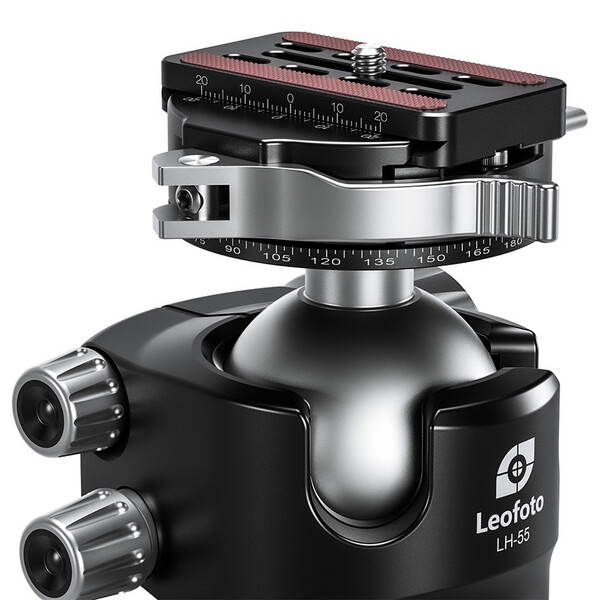 Leofoto Tripod ball-head LH-55PCL with panorama plate and Quick-release connector