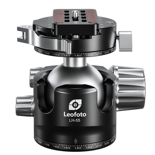 Leofoto Tripod ball-head LH-55PCL with panorama plate and Quick-release connector