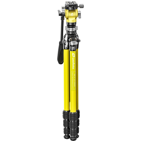 Leofoto Carbon tripod LY-224C Mr.Y + Video tilt head BV-0R + Levelling system LB-38 yellow