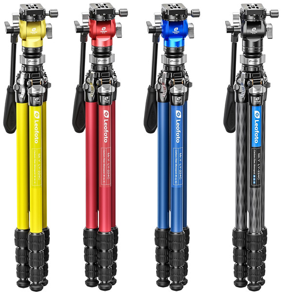 Leofoto Carbon tripod LY-224C Mr.Y + Video tilt head BV-0R + Levelling system LB-38 blue