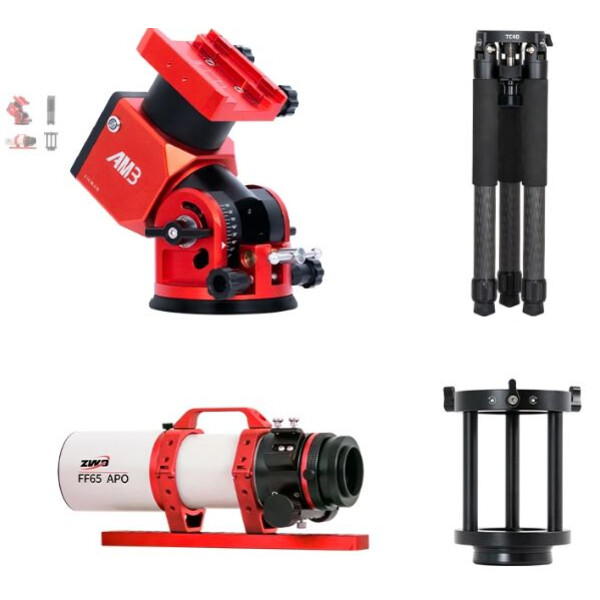 ZWO Telescope FF65 AP 65/416 Quintuplet with AM3 and Carbon Tripod