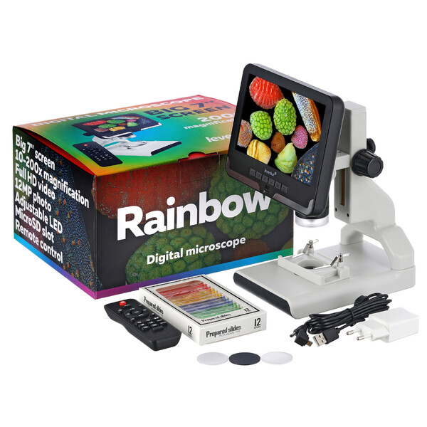 Levenhuk Microscopio Rainbow DM700 2MP 1/2.9" 2.8µm 10-50x LCD CMOS Color Digital