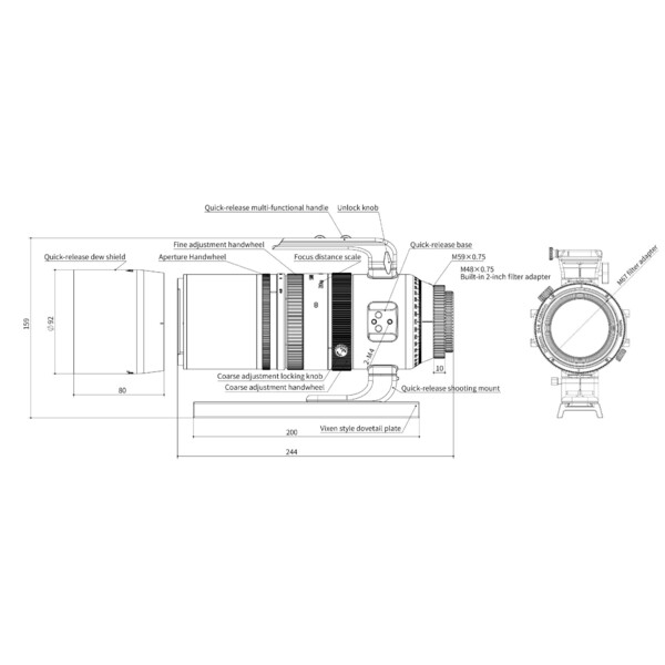 Askar Refractor apocromático Apochromatischer Refraktor AP 55/264 SQA55 OTA