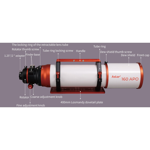 Askar Refractor apocromático Apochromatischer Refraktor AP 160/1120 Triplet OTA