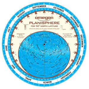 Rob Walrecht Star chart Planisphere 65°N 25cm