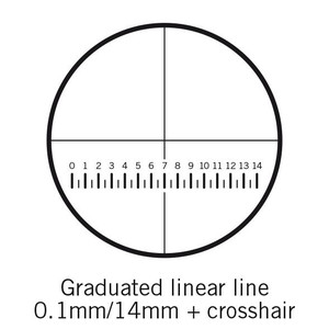 Motic Streepplaat, schaal (14mm over 140 delen) en dradenkruis (Ø25mm)