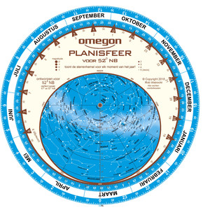 Omegon Sterrenkaart Planisfeer 25cm / 52°