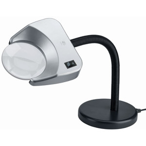 Schweizer Magnifying lamp Tech-Line LED TISCHFUSS Bifo 2700K, 2x/3X, Ø120/31.5mm, bifocal, biconvex