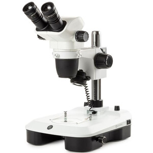 Euromex Stereo zoom microscope NZ.1702-M, 6.5-55x, Column, Reflected and Transmitted light, bino, Mirror f. Dark field, Embryology