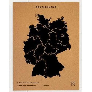 Miss Wood Woody Map Countries Deutschland Cork L black (60 x 45 cm)