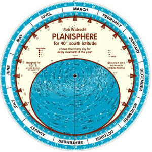 Rob Walrecht Star chart Planisphere 40°S 25cm