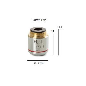 Euromex objective BS.8105, Plan PL 5x/0.12, w.d. 26.1 mm, infinity (bScope)