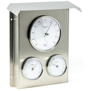 130mm Sliver 3 in 1 Barometer Weather Station Indoor Outdoor Use