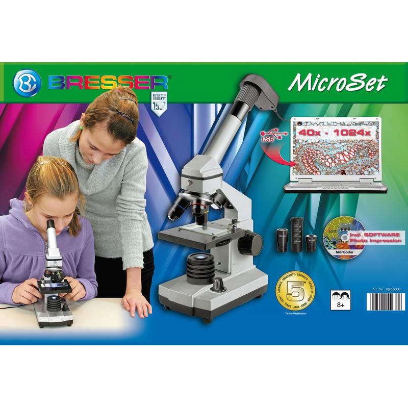 Bresser Junior Biolux CEA, Set microscopio 40 - 1024x con oculare USB