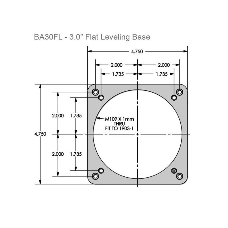 Starlight Instruments Base para enfocador de 3,0" de diámetro, plano con tornillos niveladores