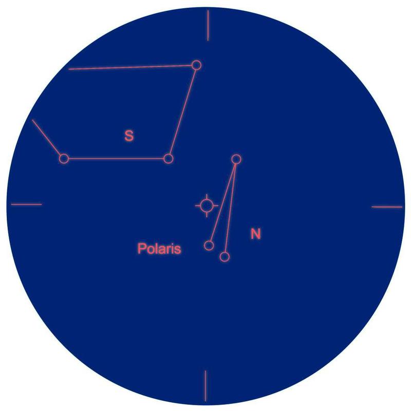 Explore Scientific Cercatore ES 8x50 visione diagonale 90° con prisma di Amici e reticolo polare inciso