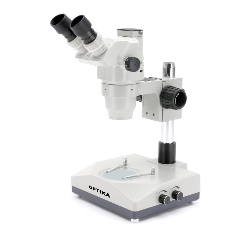 Optika SZR-1 binocular stereo zoom microscope, simple stand