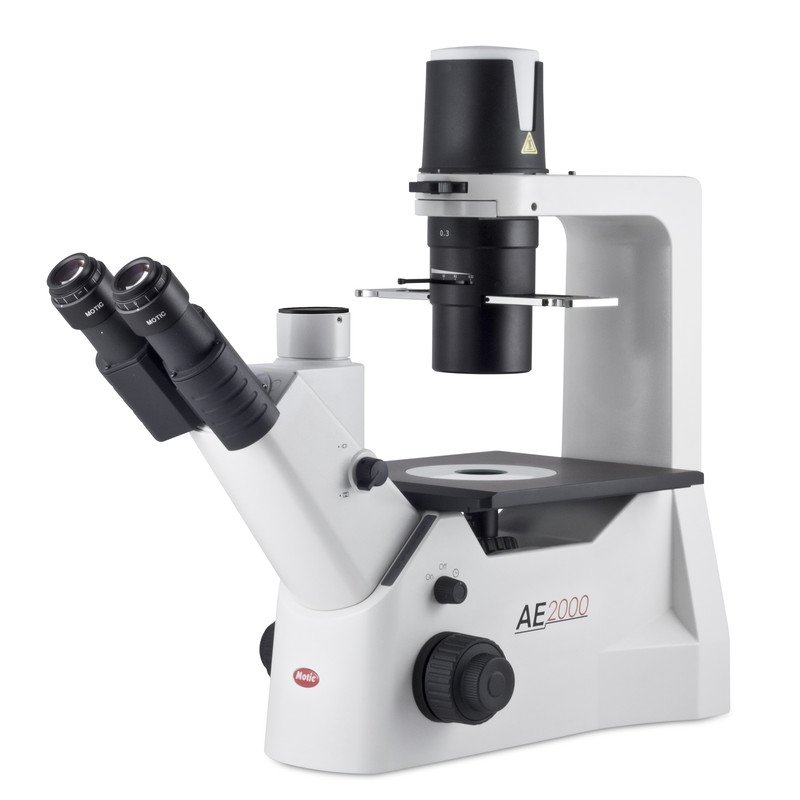 Motic Omgekeerde microscoop AE2000 trino, infinity, 40x-400x, phase, Hal, 30W