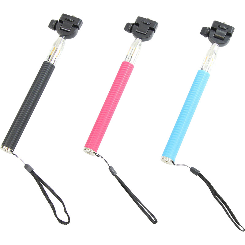 Aluminium monopod Selfie stick for Smartphones and compact cameras, pink