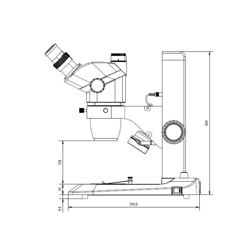 Euromex Stereo zoom microscoop NZ.1902-S, 6.7-45x, Zahnstange, Auf-u. Durchlicht, bino