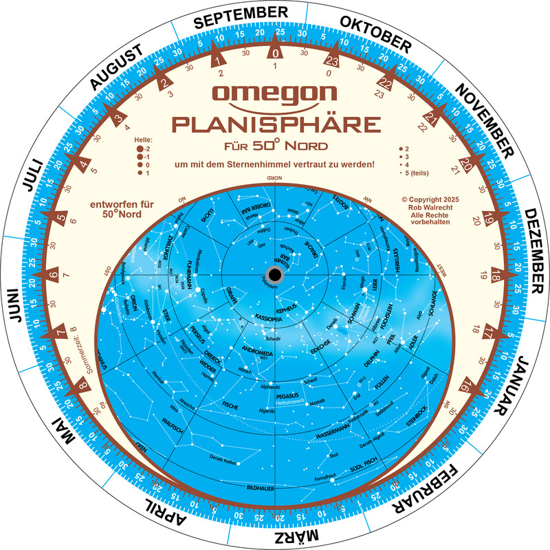 Omegon Mapa estelar Sternkarte 17,5cm / 50°