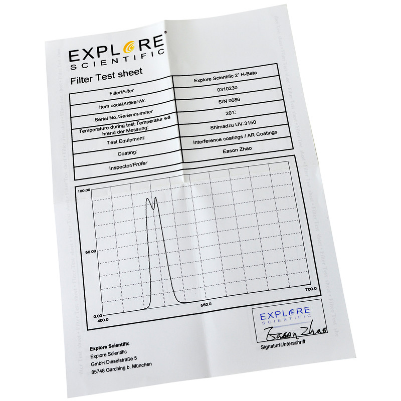 Explore Scientific Filtro H-Beta, 2"