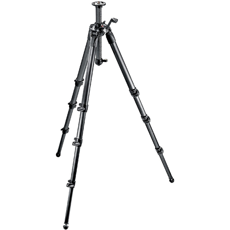 Manfrotto Trípode de carbono MT057C4-G, 4 segmentos, mástil con manivela