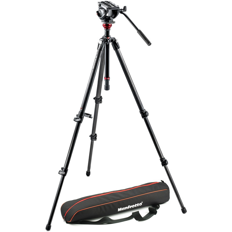 Manfrotto Treppiede Carbonio MVH500AH,755CX3 con testa video fluida