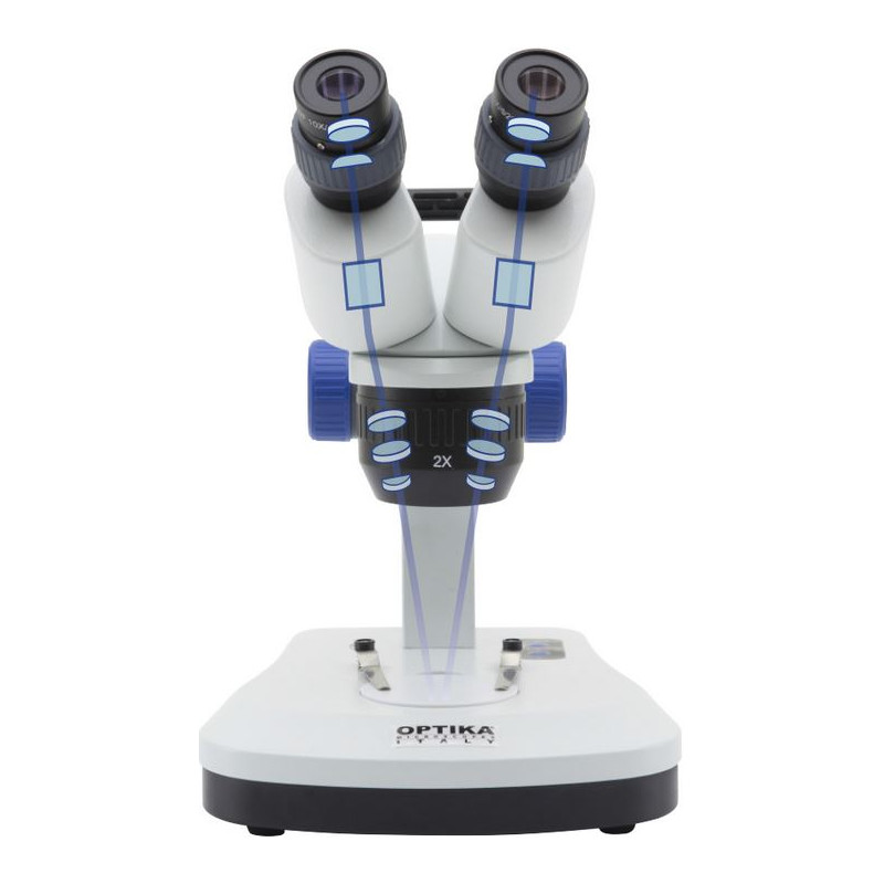 Optika Microscopio estereo SRF-33, bino, 20x, 40x, brazo fijo