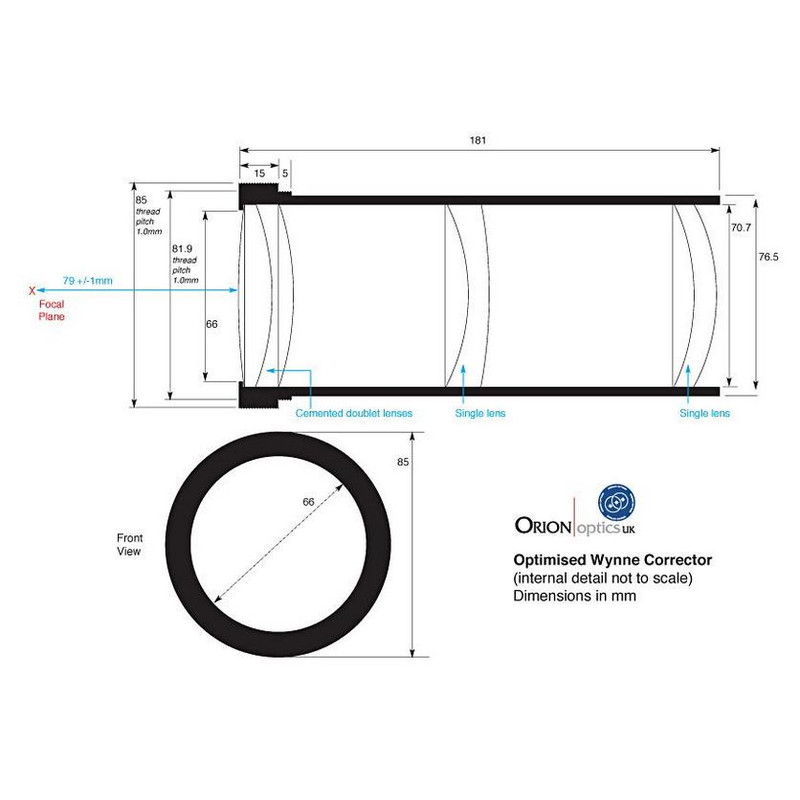 Orion Optics UK Telescoop N 250/950 AG10 Carbon Astrograph OTA