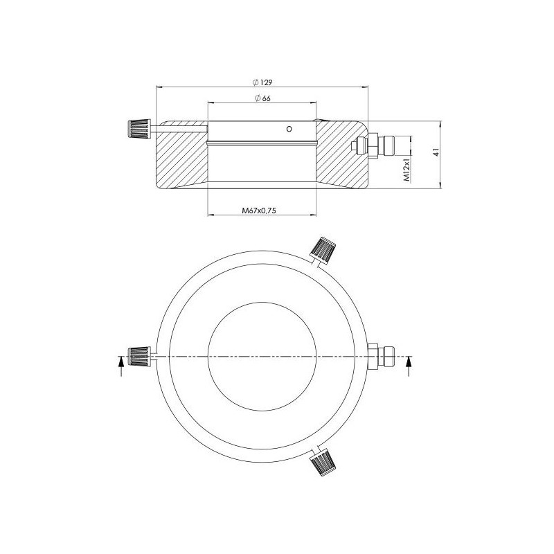 StarLight Opto-Electronics RL12-10s-24V B, spot, blue (470 nm), M12 plug (4-pin), Ø 66mm