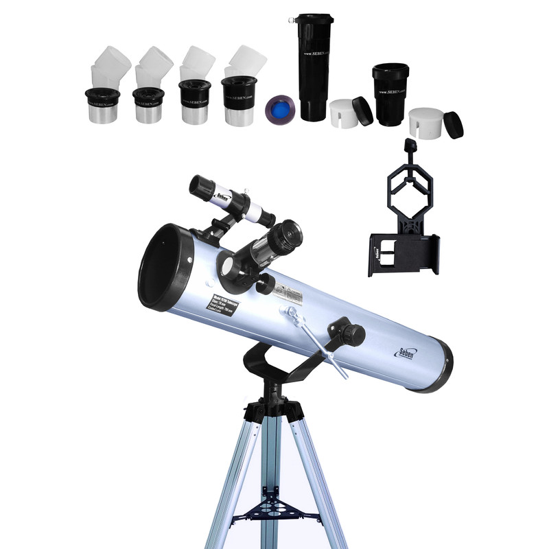 Seben Telescopio reflector 76-700 + smartphone adaptador DKA5