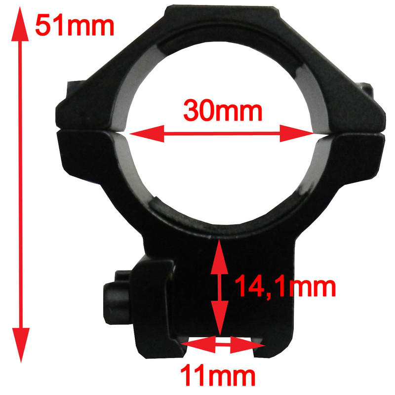 Seben Attacco Ottica 30mm / 11mm Slitta Rifle Scope Mount Mirino Caccia RSM12