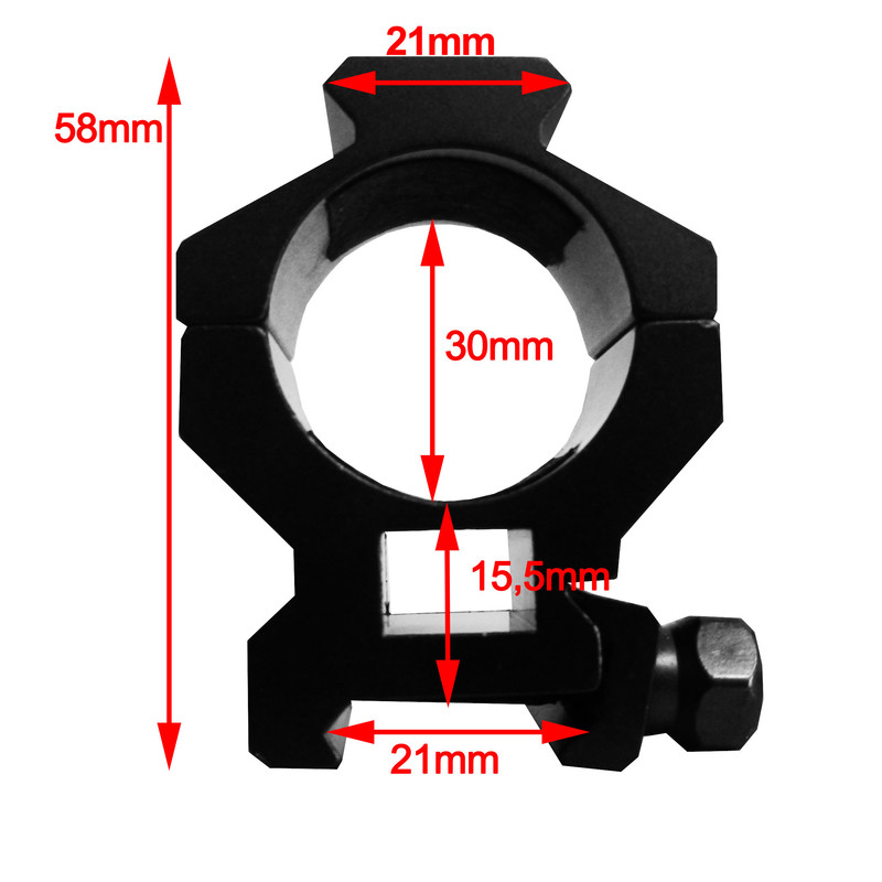 Seben Attacco Ottica 30mm Weaver Picatinny 21mm Slitta Rifle Scope Mount RSM14