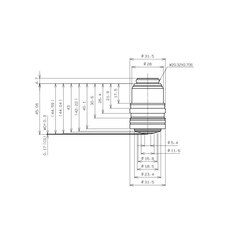 Evident Olympus Objectief UPLSAPO60xS2 Objektiv, A Line, superapo, 60x, NA 1,3, w.d. 0,3, FN 22