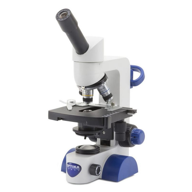 Optika Microscope B-63, mono, 40-600x, LED, rechargeable battery, Cross table