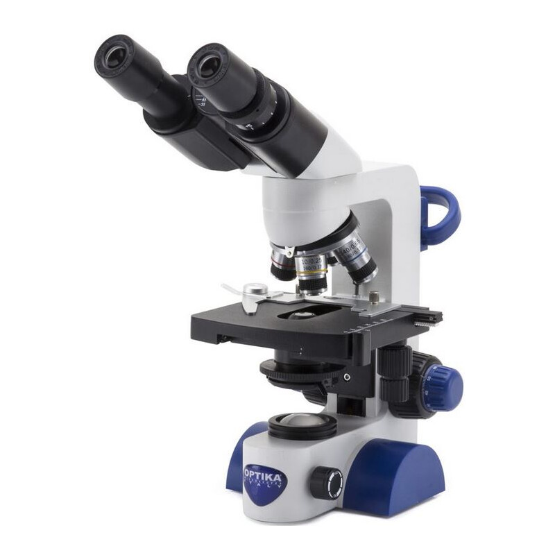 Optika Microscopio B-67 , bino, 40-600x, LED, Akku, Kreuztisch