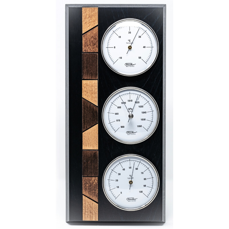 Fischer Real wood weather station black