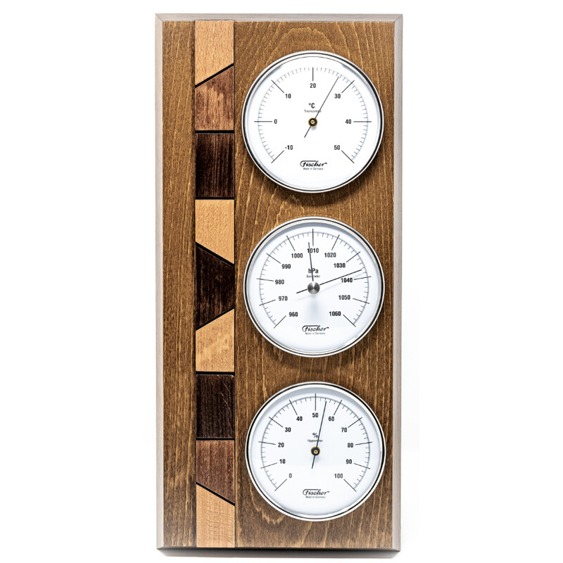 Fischer Real wood weather station rustic oak