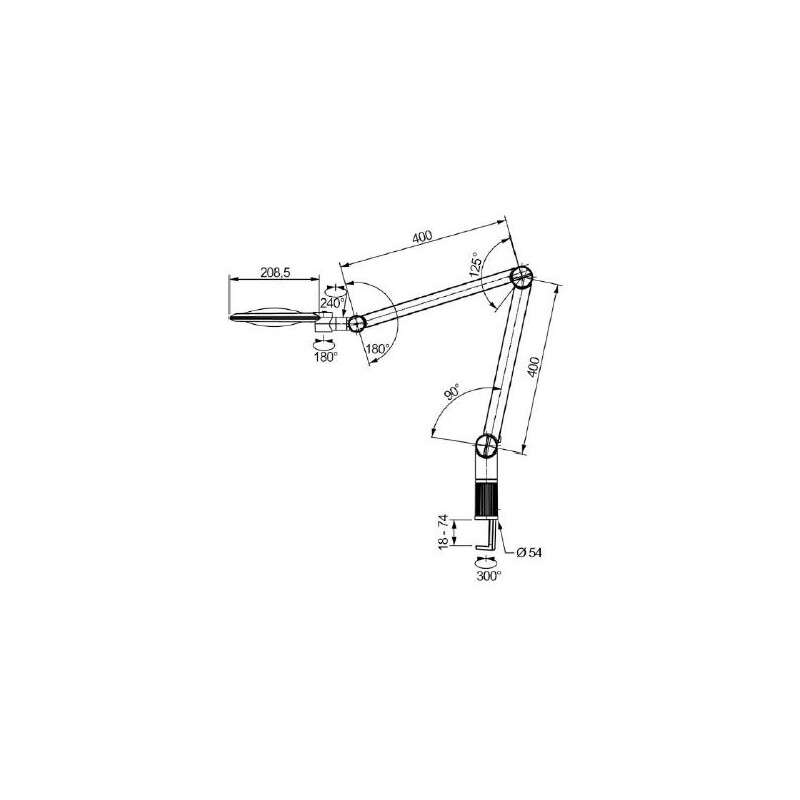 Eschenbach Lente d`Ingrandimento Lupenleuchte varioLED+, 6D, 2,5x, Ø132mm, AA70mm