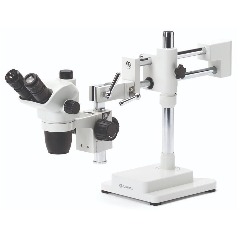 Euromex Stereo zoom microscope NZ.1903-B, 6.7-45x, double arm, base plate, trino