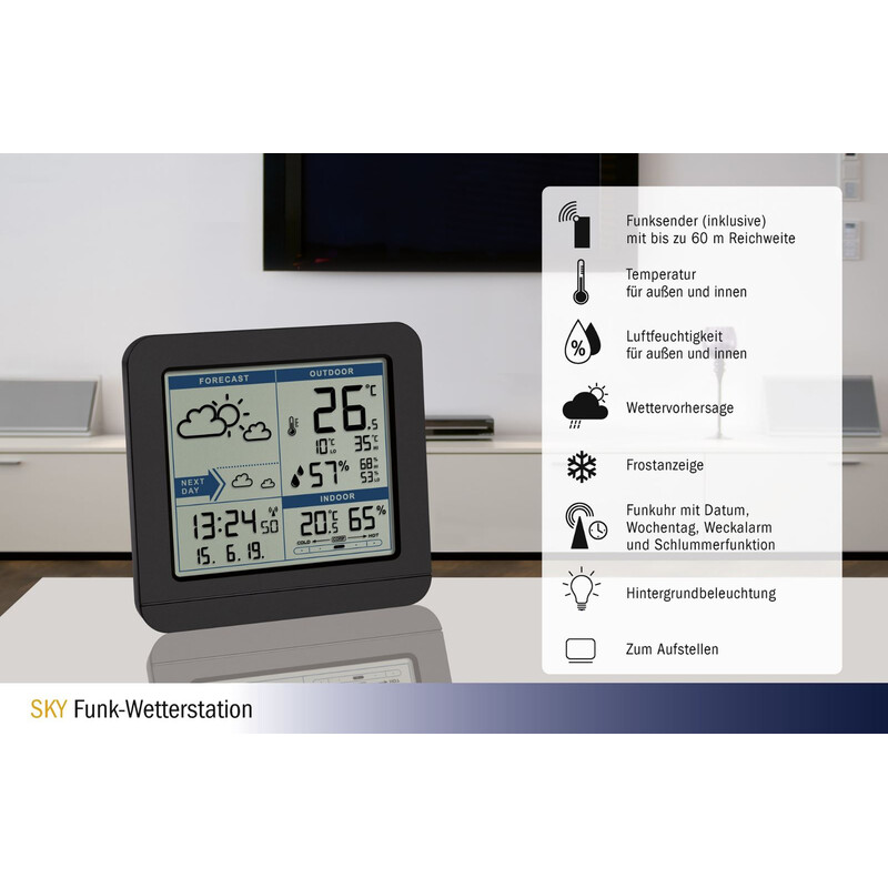 TFA Estación meteorológica Weather station Sky black